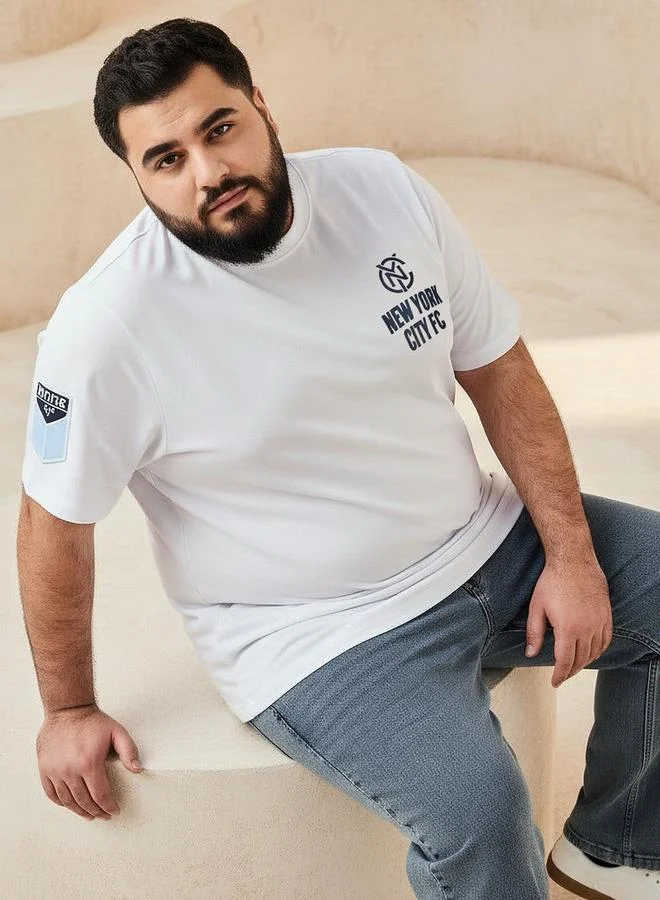 ماكسيم Men Regular Fit Crew Neck Short Sleeves New York Football Club Print T-shirt